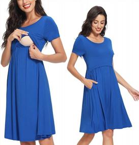 img 4 attached to Effortless Style And Comfort: GLAMIX Nursing Dresses With Pockets For Women