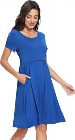 img 3 attached to Effortless Style And Comfort: GLAMIX Nursing Dresses With Pockets For Women