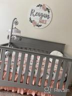 img 1 attached to Peach Floral Boho Ruffle Skirt Baby Minky Blanket Set With Feather Blanket And Blush Watercolor Floral Nursery Crib Skirt - Perfect Baby Girl Crib Bedding (3 Piece Set) review by Clint Fick