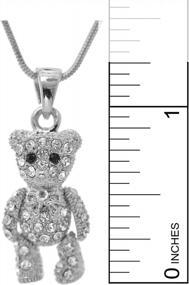 img 1 attached to Silver Plated Teddy Bear Necklace With Movable Spinningdaisy Crystals