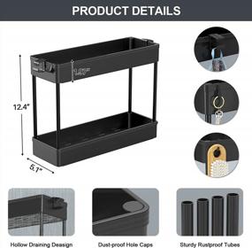img 1 attached to 2-Tier Under Sink Storage Organizer - Bathroom And Kitchen Shelf Rack With Hooks, Multi-Purpose Space Saver, Black Finish By SPACEKEEPER