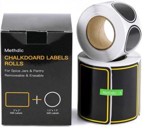 img 1 attached to Organize Your Home And Kitchen With Waterproof Chalkboard Labels - 2 Rolls, 1000 Stickers!