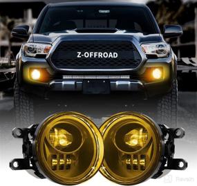 img 4 attached to 🚗 Z-OFFROAD Yellow LED Fog Lights Assembly with Clear Lens for Tacoma 2016-2022, 4Runner / Tundra 2014-2019, Camry 2007-2014 - Amber Golden Yellow Bumper Driving Lamps Replacement