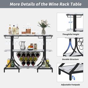 img 1 attached to Modern White Wine Bar Cabinet With Glass Holder And Rack - Perfect For Home Bar Living And Dining Room Storage