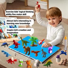 img 2 attached to Ластики-динозавры для настольных домашних животных - забавные ластики-головоломки и игрушки для детей, идеально подходящие для подарков на Рождество и день рождения