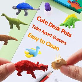 img 3 attached to Desk Pets Dinosaur Erasers - Fun Puzzle Erasers And Take-Apart Toys For Kids, Perfect For Christmas And Birthday Party Gifts
