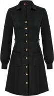 women button down shirt dress casual fall blazer midi business dress with pockets black xx-large logo