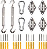 amgo heavy duty sun shade sail hardware kit - 40 pc rectangle/ square canopy installation set with 10-inch anti-rust 316 stainless steel turnbuckles logo