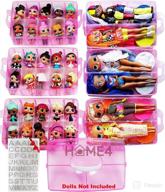 📦 home4 no bpa 60 adjustable compartments 6 layers stackable storage container organizer carrying display case - perfect for surprise small toys lol, shopkins, omg barbie (dolls not included) (pink) логотип