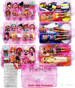 img 4 attached to 📦 HOME4 No BPA 60 Adjustable Compartments 6 Layers Stackable Storage Container Organizer Carrying Display Case - Perfect for Surprise Small Toys LOL, Shopkins, OMG Barbie (Dolls Not Included) (Pink)