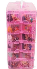 img 2 attached to 📦 HOME4 No BPA 60 Adjustable Compartments 6 Layers Stackable Storage Container Organizer Carrying Display Case - Perfect for Surprise Small Toys LOL, Shopkins, OMG Barbie (Dolls Not Included) (Pink)