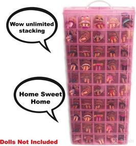 img 1 attached to 📦 HOME4 No BPA 60 Adjustable Compartments 6 Layers Stackable Storage Container Organizer Carrying Display Case - Perfect for Surprise Small Toys LOL, Shopkins, OMG Barbie (Dolls Not Included) (Pink)