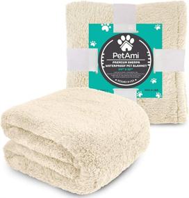 img 3 attached to 🐾 Waterproof Dog Blanket Fleece by PetAmi - Soft & Warm Pet Fleece Throw for Large Dogs and Cats – Plush Sherpa Throw Ideal as Furniture Protector for Sofa, Couch, or Bed