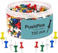 700 assorted translucent push pins thumb tacks by mroco - ideal for bulletin boards, maps, and home or office use - sharp-pointed plastic tacks in vibrant colors logo