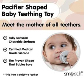 img 2 attached to 🍼 SoothiPop Silicone Pacifier Baby Teething Toy – Freezable & Chewable Teether for 3 Months+ – Soft, Textured Surfaces for Soothing Infant Sore Gums – Gem Design (Silver Gray)