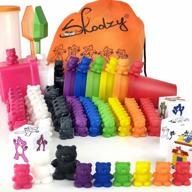 skoolzy language rainbow counting bears family with matching sorting cups, bear counters and dice math toddler games 114pc set - sensory preschool fine motor skills toys with scoop tongs. ages 3+… logo