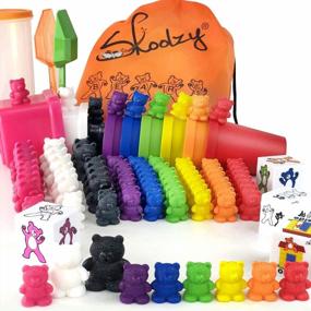 img 4 attached to Skoolzy Language Rainbow Counting Bears Family с соответствующими сортировочными чашками, счетчиками медведей и игральными костями Математические игры для малышей 114Pc Set - Сенсорные дошкольные игрушки для развития мелкой моторики с щипцами. Возраст 3+…