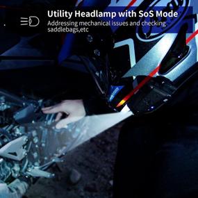 img 1 attached to 🏍️ LEXIN G16 Motorcycle Bluetooth Headset with Headlamp/SOS Mode | Up to 16 Riders, 2000m Helmet Communication System | Intercom with Music Sharing & Universal Pairing for Snowmobile/ATV