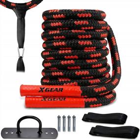 img 4 attached to XGEAR Heavy Battle Rope, Exercise Training Rope With Anchor Strap, Wall Hanger Kit-100% Poly Dacron Workout Rope/Undulation Ropes For Full Body Strength Training - 1.5" Dia, 30/40/50Ft