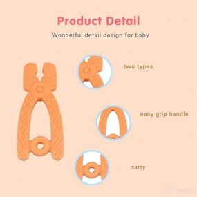 img 2 attached to 🔧 Yosvge Baby Teething Toys: Soft-Textured Silicone Teether Molars for 0-6, 6-12 Months Infants – Freezable and Chewable – Pacifier Clips Included – Hammer Wrench Spanner Pliers Shape – Boys and Girls