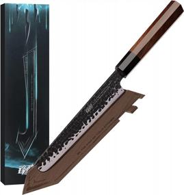 img 4 attached to Деревянный магнитный чехол для ножа для японского кухонного ножа 8 дюймов