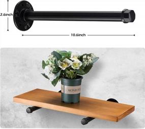 img 3 attached to 6-Pack 10In Heavy Duty Rustic Industrial Black Iron Pipe Shelf Кронштейны-настенный декор DIY для дома и офиса