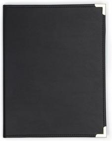 img 1 attached to Samsill Classic Business Padfolio, Executive Portfolio, Black Faux Leather, Brass Corners, Resume Document Organizer, Holds 8.5 X 11” Writing Pad, Pen Loop
