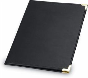 img 4 attached to Samsill Classic Business Padfolio, Executive Portfolio, Black Faux Leather, Brass Corners, Resume Document Organizer, Holds 8.5 X 11” Writing Pad, Pen Loop