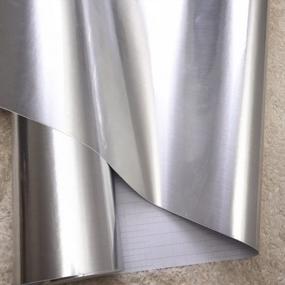 img 2 attached to Metallic Gloss Adhesive Paper Film Vinyl: Self Adhesive, Waterproof, Anti-Greasy, And Perfect For Kitchen Countertops And Cabinet Shelves - 15.8" X 100