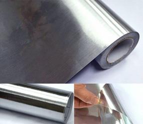 img 1 attached to Metallic Gloss Adhesive Paper Film Vinyl: Self Adhesive, Waterproof, Anti-Greasy, And Perfect For Kitchen Countertops And Cabinet Shelves - 15.8" X 100