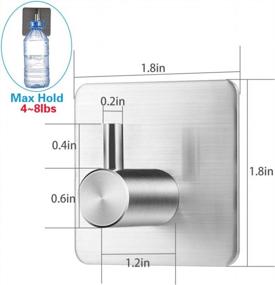 img 3 attached to Stainless Steel Adhesive Hooks - 6 Pack Robe Hooks For Hanging Coats, Towels And Hats In Kitchen, Bathroom, And Bedroom - Door And Wall Decoration - Silver