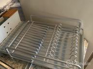 img 1 attached to 19"-27" Expandable Dish Drying Rack - Large Capacity, Heavy Duty Aluminium Drainer W/ Removable Cutlery & Cup Holder For Kitchen Countertop review by Kimberley Cook