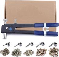 🔧 efficient muzata hand rivet tool nut setter kit: heavy duty thread blind riveting tools with wrench nut sert, 5pc metric mandrels, and 250pcs m3/m4/m5/m6/m8 rivnuts - rk01 логотип