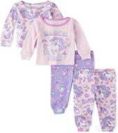 🦄 the children's place girls' baby and toddler unicorn snug fit cotton 4-piece pajamas: adorable sleepwear for girls logo