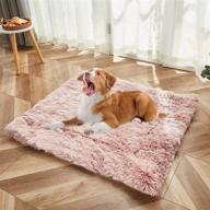 🐾 werdim soft dog cat bed mats self-warming plush fluffy crate pad for small medium large dogs and cats, ombre pink, 20" x 24 logo