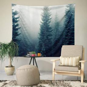 img 1 attached to Misty Winter Forest Tapestry: Extra Large Wall Hanging For Nature-Themed Room Decor