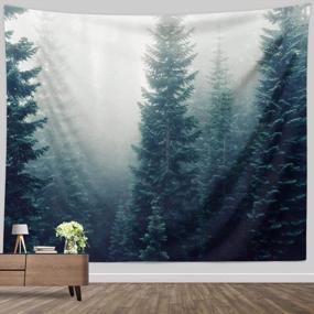 img 3 attached to Misty Winter Forest Tapestry: Extra Large Wall Hanging For Nature-Themed Room Decor