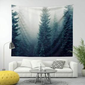 img 2 attached to Misty Winter Forest Tapestry: Extra Large Wall Hanging For Nature-Themed Room Decor