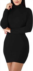 img 3 attached to Women'S Sexy Turtleneck Bodycon Mini Dress - Cailami Long Sleeve Club Style