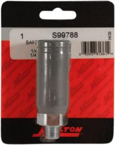 img 1 attached to Milton S-99788 Push Button Safety Coupler, 1/4" Male NPT Airflow Disconnect Prevention