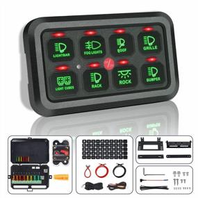 img 3 attached to 8-Gang Switch Panel With Universal Circuit Control, Dimmable LED Light & Auxiliary Switches For Truck/Boat/Jeep - Green Backlit