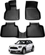 🚗 cartist custom fit all weather floor mats for mini countryman 2017-2022 - front & 2nd row tpe floor liners logo