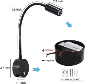 img 1 attached to 🔦 Enhance Your RV's Lighting Experience with the quckangy RV 12V Reading Lamp: Adjustable LED Wall Light with USB Charger and Touch Control Switch