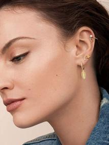img 3 attached to Gold Plated Star Huggie Earrings For Women - Dainty Drop/Dangle Small Hoops By Sovesi, Perfect Cute Accessory