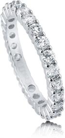 img 4 attached to BERRICLE Sterling Zirconia Anniversary Eternity Women's Jewelry ~ Wedding & Engagement