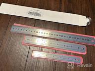 img 1 attached to Stainless Steel Metal Ruler Set Of 3 - 6 Inch, 8 Inch And 12 Inch For Home School Office Daily Use review by Heather Jackson