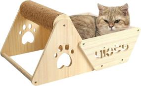 img 3 attached to Yiotl Elevated Cat Hammock with Scratching Post and Swing Chair 🐱 - Natural Sisal Cat Scratching Toy and Bed for Indoor Cats and Kittens