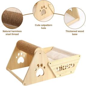 img 1 attached to Yiotl Elevated Cat Hammock with Scratching Post and Swing Chair 🐱 - Natural Sisal Cat Scratching Toy and Bed for Indoor Cats and Kittens