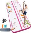 multi-purpose inflatable air gymnastics mat with electric pump - perfect for cheerleading, yoga, beach, and home training. available in 10/13ft length and 4-inch thickness logo