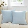 anickal pillow covers 18x18 inch set of 2 pale blue decorative throw pillow covers square accent cushion case for couch sofa living room farmhouse home decoration logo